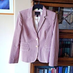 EXCELLENT COND J Crew Schoolboy Seersucker Jacket Size 8